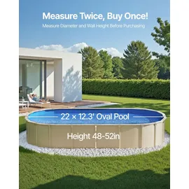 Vevor Ovale Poolfolie blau 610 x 375 x 147 cm