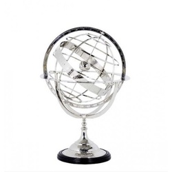 Casa Padrino Luxus Globus Nickel Finish Silber Höhe: 52 cm - Luxus Kollektion - Art Deco