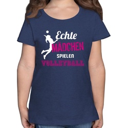 Shirtracer T-Shirt Echte Mädchen spielen Volleyball – Kinder Sport Kleidung – Mädchen Kinder T-Shirt geschenke mädchen 12 jahre cool – volleyball t-shirt blau 152 (12/13 Jahre)