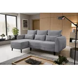 Kaiser Möbel Ecksofa Selio mit Schlaffunktion und Bettzeugcontainer Grau Links