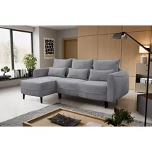 Kaiser Möbel Ecksofa Selio mit Schlaffunktion und Bettzeugcontainer Grau Links