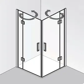 HSK Aperto Eckeinstieg pendelbar 80 x 200 cm 2820015-41-120 Chromoptik Echtglas