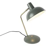QAZQA - Retro Tischlampe grün mit Bronze - Milou
