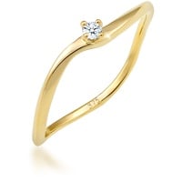 Elli DIAMONDS Verlobung Welle Diamant (0.03 ct.) 375 Gelbgold Ringe Damen