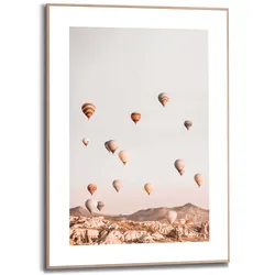 Reinders Wandbild 50 x 70 cm Ballonfahrt Holz Beige