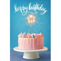 queence Metallbild »Happy Birthday«, Sprüche-Schriftzug, (1 St.), Stahlschild, Blechschild, Sprüche, Texte, Geburtstag queence Farbe Bild(er): rosa
