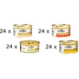 (€ 8,57/kg) Gourmet Gold Feine Pastete: 96 Dosen Mix Pute, Thunfisch, Rind, Huhn