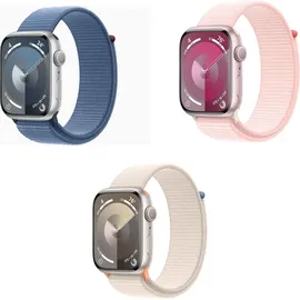 Apple Watch Series 9 GPS 45 mm Aluminiumgehäuse polarstern, Sport Loop polarstern One Size