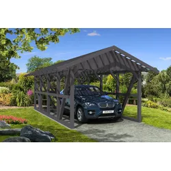 Skan Holz Schwarzwald Satteldach Einzelcarport 424 cm Holzcarport