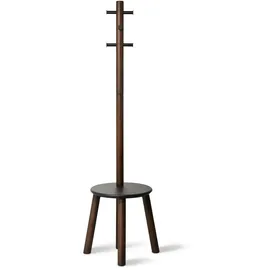 Umbra Pillar Garderobenständer, Holz, Schwarz/Walnuss, 165 x 50 x 50 cm