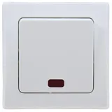 ChiliTec DELPHI Kontroll-Schalter mit Lämpchen 250V 10A, inkl. Rahmen, UP, weiß