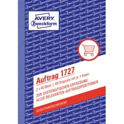 Auftragsbuch A6/2x40BL SD ZWECKFORM 1727 Kopfdruck