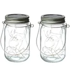 MARELIDA LED Solar Glas Windlicht Laterne Einmachglas für Terrasse 13cm 3er Set