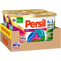 Persil Color 4in1 Discs (104 Waschladungen), Colorwaschmittel mit Tiefenrein-Plus Technologie und langanhaltender Frische, Waschmittel für leuchtende Farben