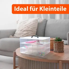 BigDean Sortierbox Aufbewahrung 24 x 18,5 x 16 cm 3-tlg. transparent