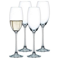 Nachtmann Champagnerglas Vivendi Champagnergläser 272 ml 4er Set, Kristallglas weiß