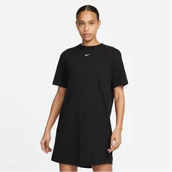 NIKE Sportswear Essential T-Shirt Kleid Damen 010 - black/white S