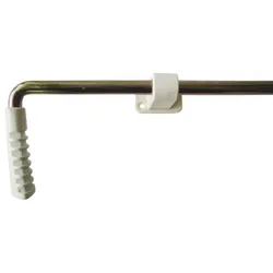 Torfeststeller für Kunststoff Gartentore – 60 cm Metallriegel mit Kunststoffgriff inkl. Befestigungsklemme, vormontiert oder zur Nachrüstung