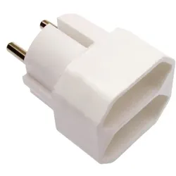 Euro-Multistecker 2-fach, weiß E: Schutzkontaktstecker A: 2x Euro-Steckdose