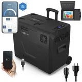 PEME Expedition Kompressor Kühlbox 39 L Dark Sky - Autokühlschrank 230V Elektrische Gefrierbox LKW Auto Camping Kühlschrank Rollen App -20°C k... - Schwarz