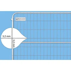 Bauzaun 15,5 kg Round Top Haken & Öse - Mittelrohr Drahtstärke 3,2 x 3,2 mm