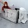 Intirilife Faltbare Sitzbank Samt 76 x 38 x 38 cm Grau