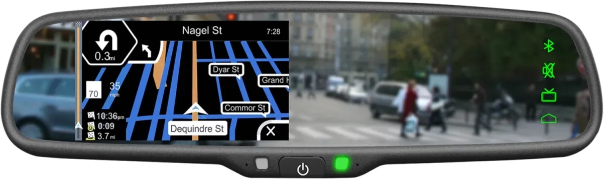  4.3 Zoll Spiegelmonitor inkl. Win CE Navigation + Bluetooth Frei 