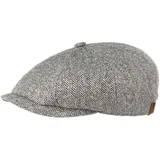 Stetson Hatteras Seide Schirmmütze Damen/Herren - Ballonmütze aus Seide - Flatcap mit Sonnenschutz UV 40+ - Schiebermütze mit Fischgratmuster - Schirmmütze Sommer/Winter schwarz-weiß 58 cm - 58