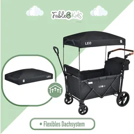 fablekids Bollerwagen LEO X2Lite schwarz Hecktasche Abdeckhaube schwarz