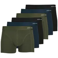 JACK & JONES JACBASIC BAMBOO TRUNKS Schwarz/Blau/Grün L 6er Pack