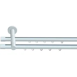 INDEKO Gardinenstange INDEKO "Consul", weiß, L:260cm Ø:20mm, Aluminium, Gardinenstangen, Innenlauf Komplett-Set inkl. Gleitern und Montagematerial