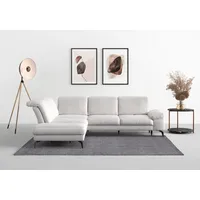 Ecksofa SIT & MORE "Cabana L-Form", silber, B:303cm H:84cm T:244cm, 95% Polyester, 5% Polyamid, Sofas, Ecksofa, Ottomane, wahlweise mit Sitztiefen-,Armlehnen- und Kopfteilfunktion