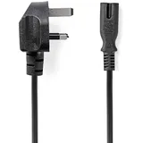 Nedis UK Stromkabel | UK Stecker | IEC-320-C7 | 2.00 m | Ja 2x 0.75 mm2 | Kupfer | Rund | Vernickelt | GB | PVC | Netzstecker: UK / Typ G | 250 V AC |