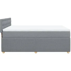 vidaXL Boxspringbett mit Matratze Hellgrau 140x200 cm Stoff