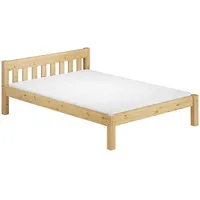 Erst-Holz Einzelbett Massivholzbett 120x200 Kieferbett natur Rollrost Matratze 60.38-12