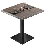 BM | Bistrotisch | B:T:H 80 x 80 x 75 cm | Light Wenge / Schwarz | Quadratisc...