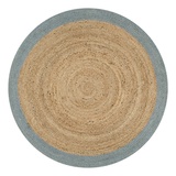 vidaXL Teppich Handgefertigt Jute mit Olivgrünem Rand 150 cm