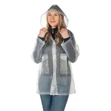 HKM Regenjacke Damen. Regenjacke Herren. Regenjacke Unisex. wasserdicht. transparent grau M