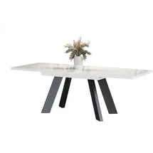 endo-moebel Esstisch Como 130cm - 210cm Synchronauszug ausziehbar Küchentisch weiß Hochglanz, Holzwerkstoff, Rechteckig,Rechteckig, 80x76x130 cm, Esszimmer, Tische, Esstische