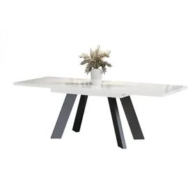 endo-moebel Esstisch Como 130cm - 210cm Synchronauszug ausziehbar Küchentisch weiß Hochglanz, Holzwerkstoff, Rechteckig,Rechteckig, 80x76x130 cm, Esszimmer, Tische, Esstische