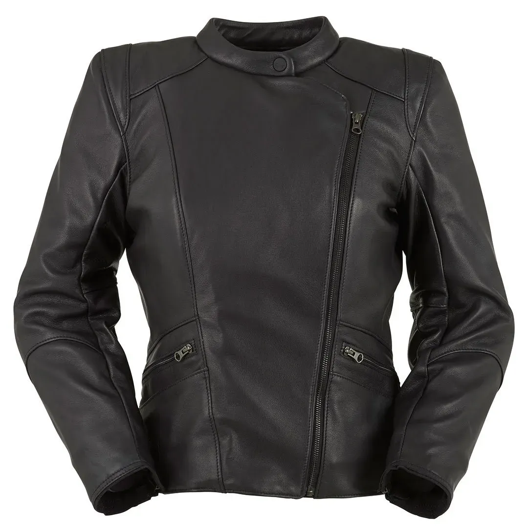 Furygan Sandy Damen Lederjacke, schwarz, Größe L