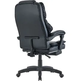 Trisens Bürostuhl mit Fußstütze und flexiblen 3-Punkt-Armlehnen - Schreibtischstuhl im Lederoptik-Design - ergonomischer Bürostuhl mit einer verstellbaren Rückenlehne für gesündere Sitzhaltung