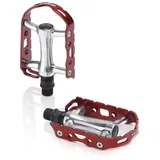 XLC Pedale MTB Ultralight, Silber/Rot, 20x10x4cm