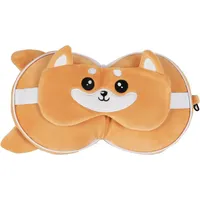 i-Total ® - Kissen mit Schlafmaske, verschließbares Kissen mit Haken für Reise (Shiba)