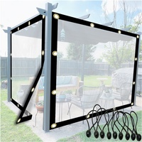 AWSAD Pavillon Seitenwände Transparent Klare Plane Transparente Plane Wasserdicht Mit Ösen Reiß und Reißfest für Dachcamping im Freien, 69 Größen (Color : A, Size : 6x4m/19.68x13.12ft)