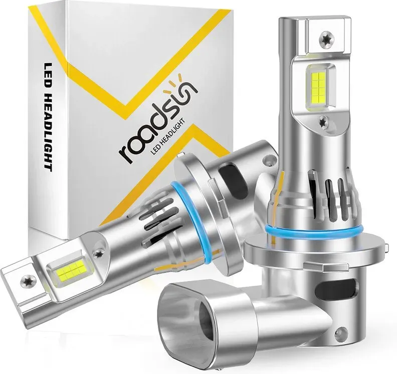Roadsun HB4 Nebelscheinwerfer 9006 LED-Lampen mit Turbo-Kühlfan, 500 % leuchtstärker, Tageslichtsicht, 6500 K Weiß, CSP-Beleuchtungschips, 50.000 h Lebensdauer, flimmerfrei, 99 % Kompatibilität, 1:1-Design, Plug-and-Play