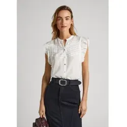Pepe Jeans für Damen. PL304606 Fiala Hemd weiß (M), Lässig, Viskose, Ärmellos / Hosenträger