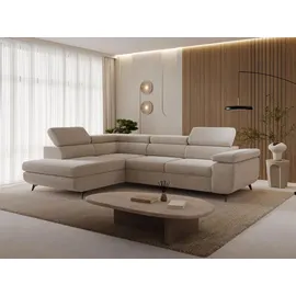 GRAINGOLD Eckcouch Polyester 4-Sitzer Beige