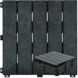 e-floor Terrassenfliesen Klicksystem aus Recycling-Material 30 x 30 cm 6 Stück – Balkon Bodenbelag Wetterfest – Klickfliesen Terrasse mit Drainagesystem – Balkonfliesen Steinoptik - 6 Stück = 0,55m2