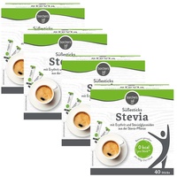4x borchers Stevia Süßesticks mit Erythrit | Süßungsmittel | Ohne Kalorien | Tafelsüße | 4x 40 Stück